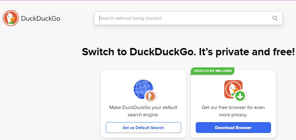 top 10 search engines - DuckDuckGo